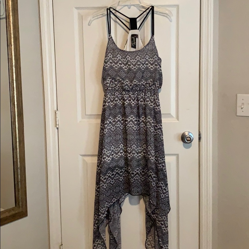Grey tribal-print dress